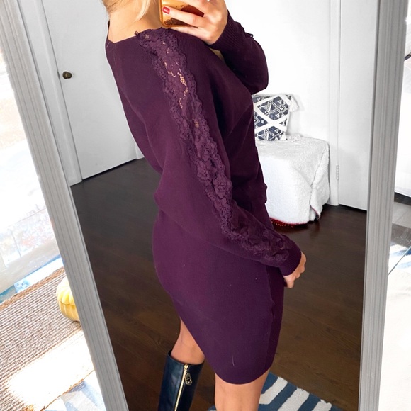 🍇 ORSAY PURPLE LACE WOVEN LONG SLEEVE DRESS! - Picture 5 of 14